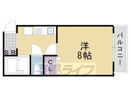 阪急電鉄京都線 桂駅 徒歩7分 2階建 築27年(1K/2階)の間取り写真