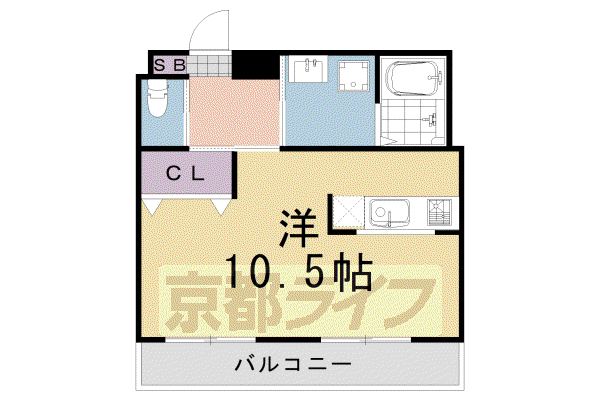 阪急電鉄京都線 洛西口駅 徒歩57分 5階建 築48年(ワンルーム/1階)の間取り写真