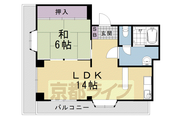 阪急電鉄嵐山線 松尾大社駅 徒歩11分 2階建 築38年(1LDK/2階)の間取り写真