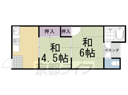 みそのハイツ(2K/2階)の間取り写真