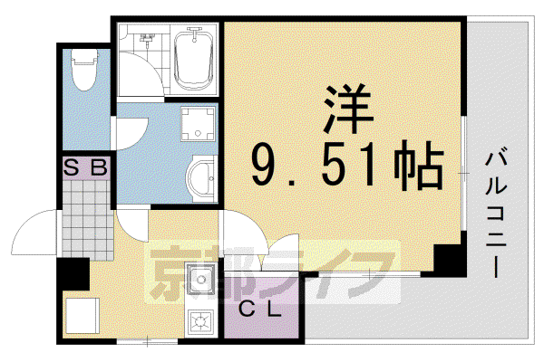 阪急電鉄嵐山線 上桂駅 徒歩3分 5階建 築25年(1K/3階)の間取り写真