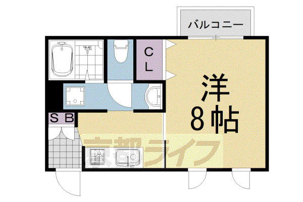 サンライト上桂(1K/2階)の間取り写真