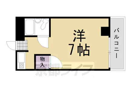 阪急電鉄京都線 桂駅 徒歩28分 4階建 築45年(1K/3階)の間取り写真