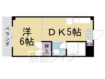 阪急電鉄京都線 桂駅 徒歩18分 6階建 築40年(1DK/2階)の間取り写真