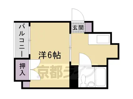 阪急電鉄京都線 西京極駅 徒歩7分 3階建 築43年(1K/2階)の間取り写真
