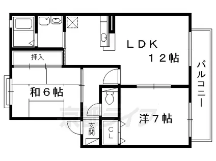 エーデルハイムⅠ(2LDK/2階)の間取り写真