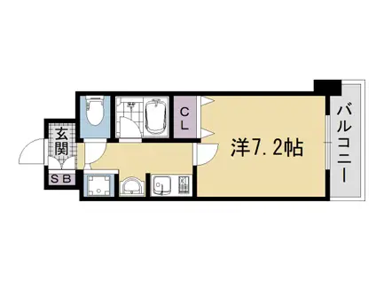 べラジオ五条烏丸(1K/8階)の間取り写真