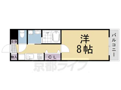 阪急電鉄京都線 桂駅 徒歩14分 2階建 築22年(1K/1階)の間取り写真