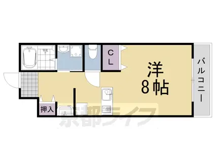阪急電鉄嵐山線 上桂駅 徒歩14分 3階建 築22年(1K/2階)の間取り写真