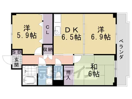 デンクマール70(3DK/5階)の間取り写真
