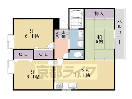 PINE GARDEN(3LDK/3階)の間取り写真