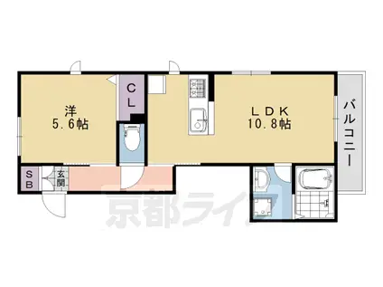 フェリシード花水木Ⅱ(1LDK/1階)の間取り写真