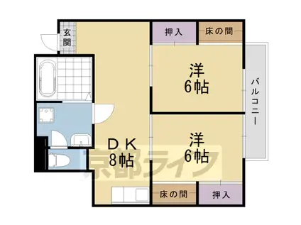 グランドハイツドリーム(2DK/4階)の間取り写真