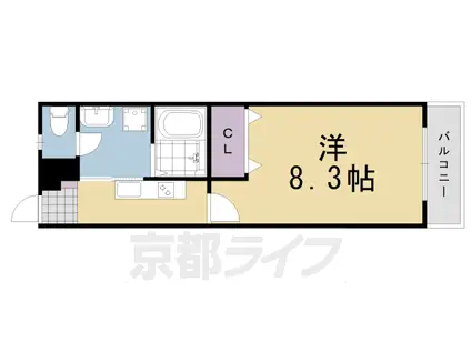 阪急電鉄京都線 桂駅 徒歩13分 2階建 築20年(1K/1階)の間取り写真