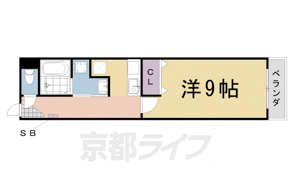 阪急電鉄京都線 桂駅 徒歩5分 3階建 築20年(1K/2階)の間取り写真