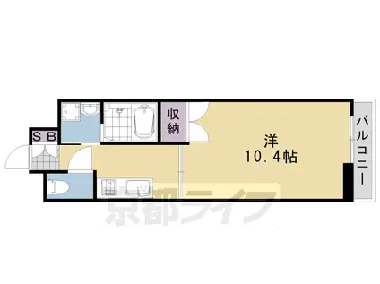 阪急電鉄嵐山線 上桂駅 徒歩8分 5階建 築19年(1K/4階)の間取り写真
