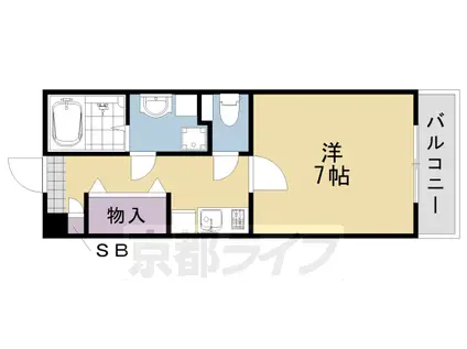 阪急電鉄嵐山線 嵐山駅(阪急) 徒歩1分 4階建 築19年(1K/1階)の間取り写真