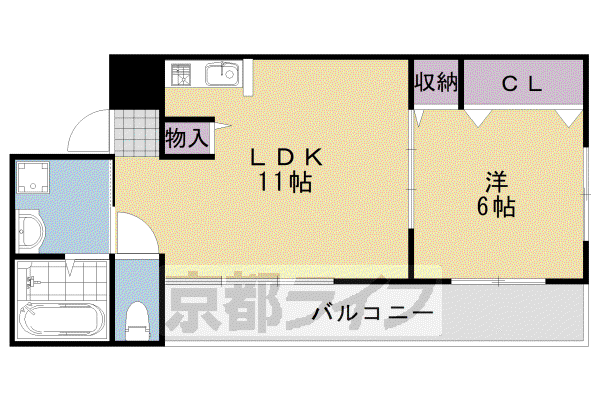 阪急電鉄京都線 桂駅 徒歩12分 3階建 築20年(1LDK/2階)の間取り写真