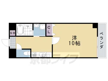 阪急電鉄嵐山線 上桂駅 徒歩10分 5階建 築19年(1K/3階)の間取り写真