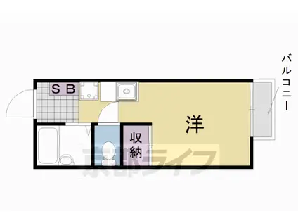 阪急電鉄嵐山線 松尾大社駅 徒歩7分 2階建 築31年(1K/2階)の間取り写真