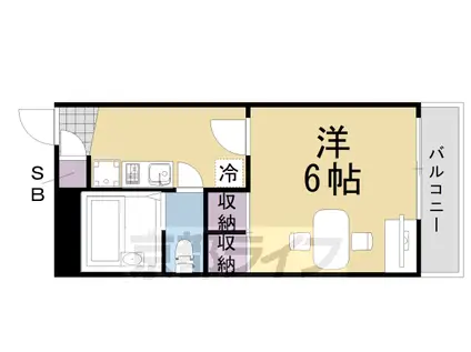 阪急電鉄嵐山線 上桂駅 徒歩9分 2階建 築23年(1K/2階)の間取り写真