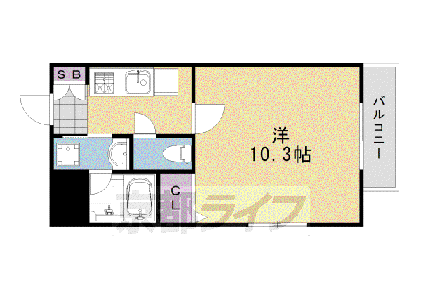 阪急電鉄京都線 桂駅 徒歩22分 5階建 築18年(1K/2階)の間取り写真