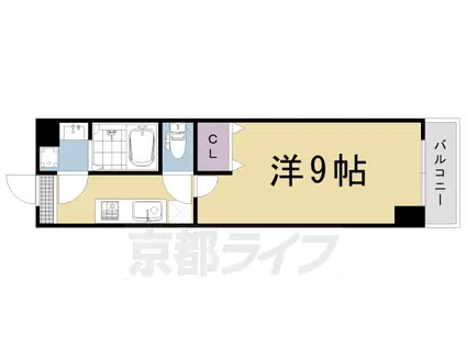 東海道本線 桂川駅(京都) 徒歩7分 7階建 築18年(1K/4階)の間取り写真