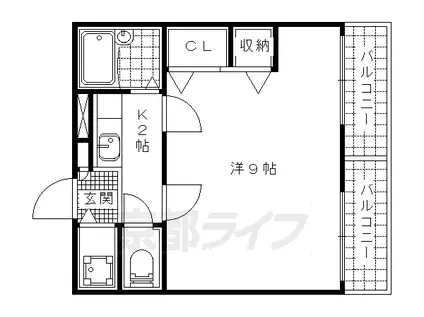 イースター西栄(1K/1階)の間取り写真