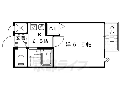 ショーミエール安朱(1K/3階)の間取り写真