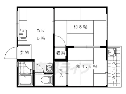 ハイツ松英(2DK/2階)の間取り写真