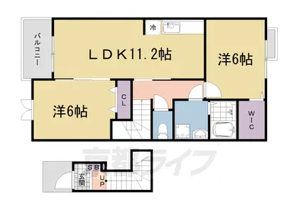 ARK´S滋賀里(2LDK/1階)の間取り写真