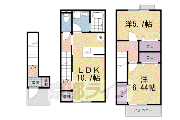 レイクパレット(2LDK/2階)の間取り写真