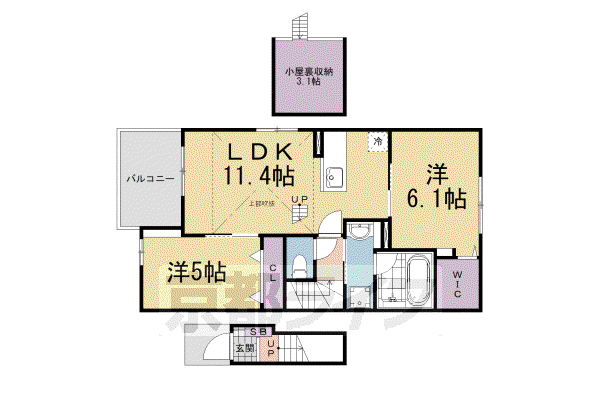 スリーズⅠ(2LDK/1階)の間取り写真