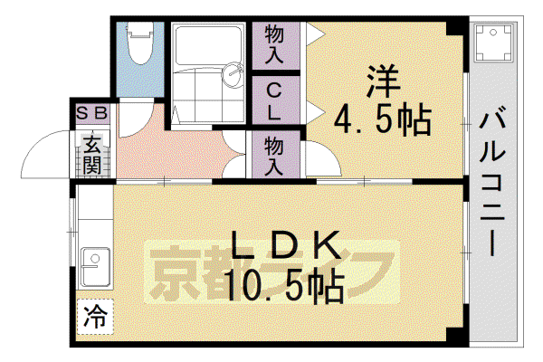 メゾンソレイユ(1LDK/3階)の間取り写真