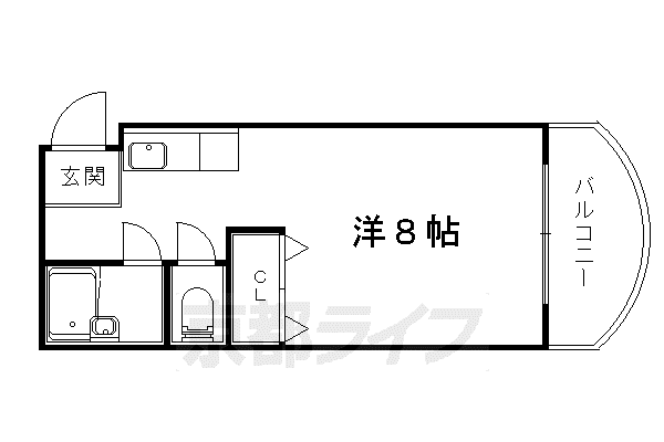 アーク醍醐(1K/2階)の間取り写真