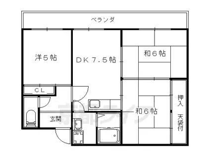 コーポ弘和(3DK/3階)の間取り写真