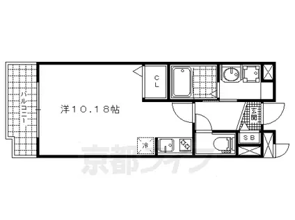 ウェステンドルフⅠ(ワンルーム/2階)の間取り写真