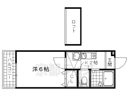 京都市東西線 御陵駅 徒歩12分 2階建 築19年(1K/1階)の間取り写真