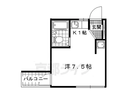 プレアール滋賀追分(ワンルーム/4階)の間取り写真
