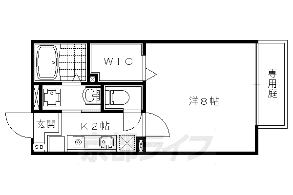 京都市東西線 山科駅 徒歩3分 2階建 築18年(1K/1階)の間取り写真