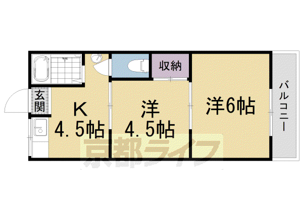 うずらマンション(2K/2階)の間取り写真