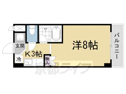 カルテットKOBORI A棟(1K/5階)の間取り写真