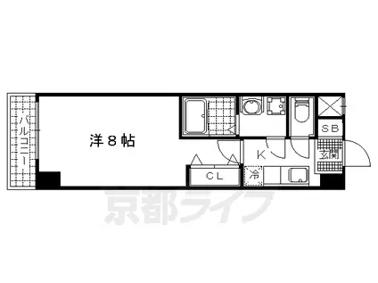 京都市東西線 椥辻駅 徒歩2分 10階建 築27年(1K/2階)の間取り写真