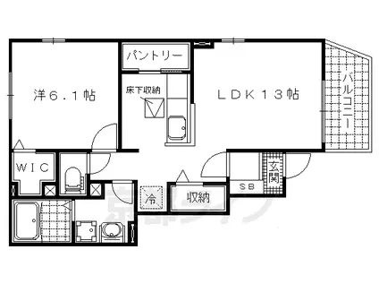 京都市東西線 醍醐駅(京都) 徒歩14分 2階建 築7年(1LDK/1階)の間取り写真
