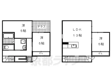 京阪電気鉄道石坂線 粟津駅(滋賀) 徒歩12分 2階建 築13年(3LDK)の間取り写真