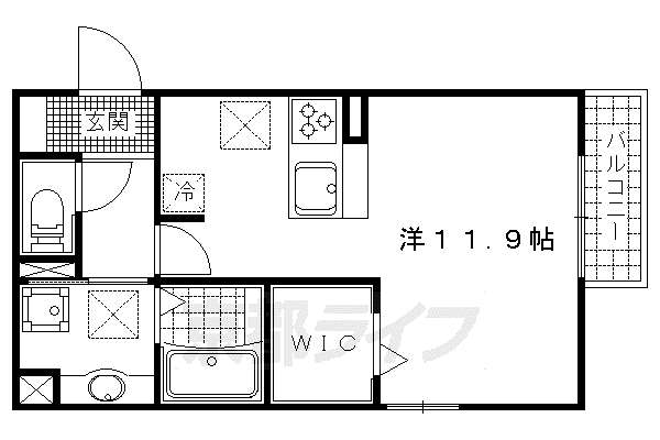 シャルマントリシティ3(ワンルーム/1階)の間取り写真