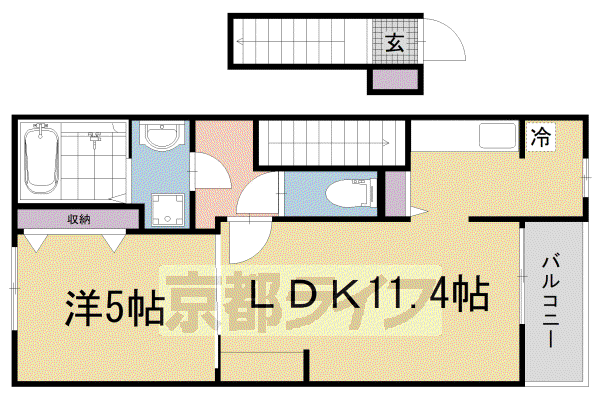 ルイ・ハーモニー(1LDK/1階)の間取り写真