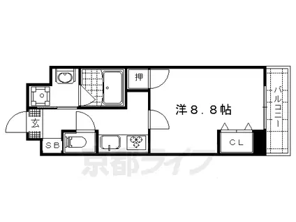 京阪電気鉄道京津線 追分駅(滋賀) 徒歩11分 4階建 築6年(1K/3階)の間取り写真