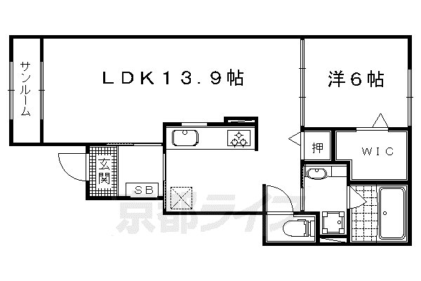 グレイスフラワー1(1LDK/1階)の間取り写真