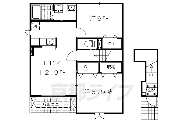 サンライズ・エイト(2LDK/1階)の間取り写真